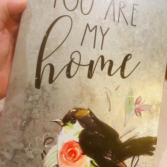 MR7-New Ganz Wood & Tin Sign with Bird and Flowers - Picture 6 of 9